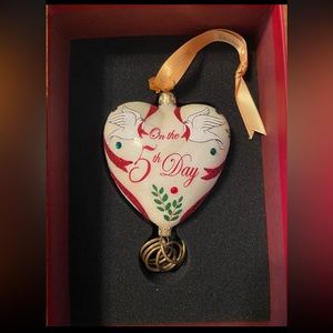 REED & BARTON Hand Blown Glass Ornament - 12 days of Christmas Collection.